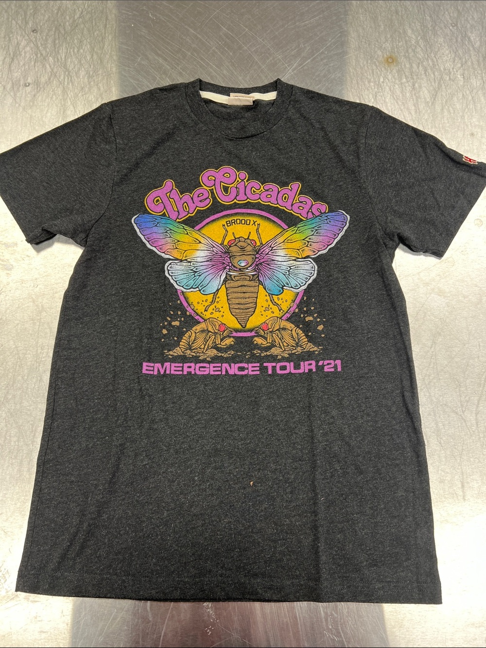 HOMAGE Black 'The Cicadas' Graphic Tee with Rainbow Wings